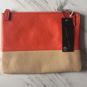Cute Orange/Taupe Multicolor Clutch/crossbody Bag